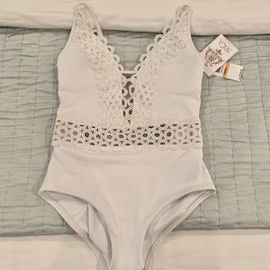 Becca Siren Plunge One-Piece Swimsuit Size S
